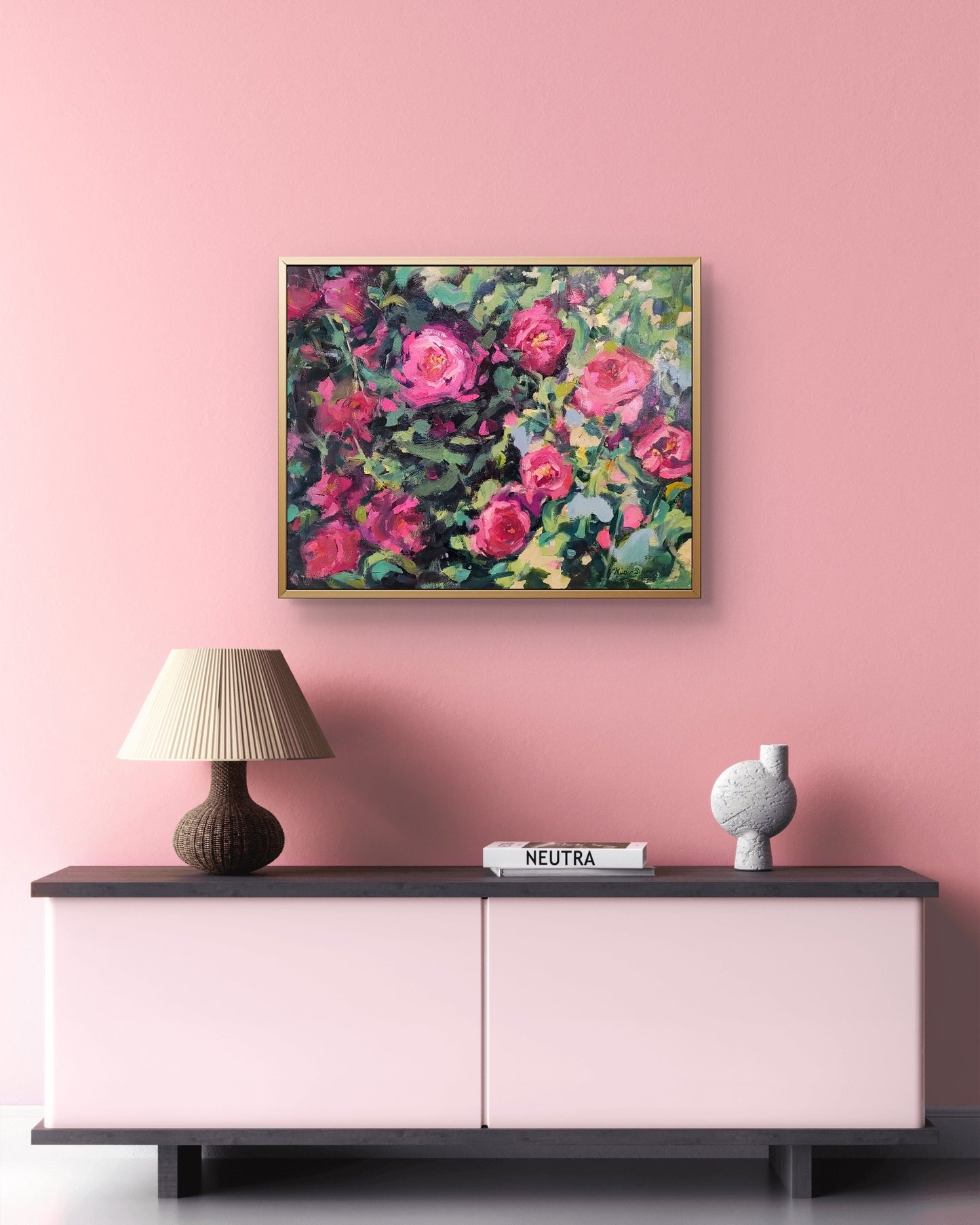 "Rowdy Roses" 16x20 original oil painting by Artist Kristina Sellers