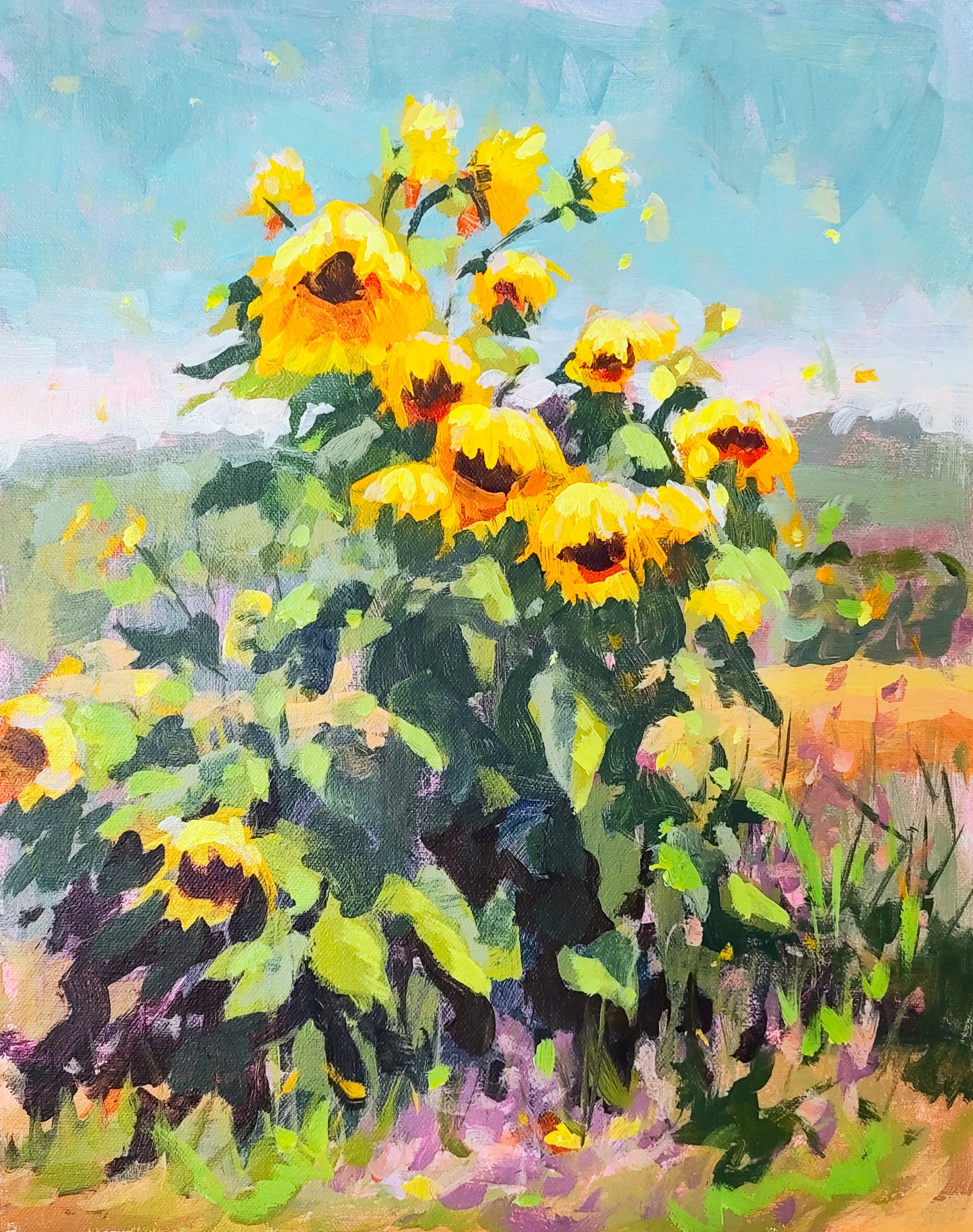 "Sun Kissed" 14x11 original acrylic painting by Artist Kristina Sellers