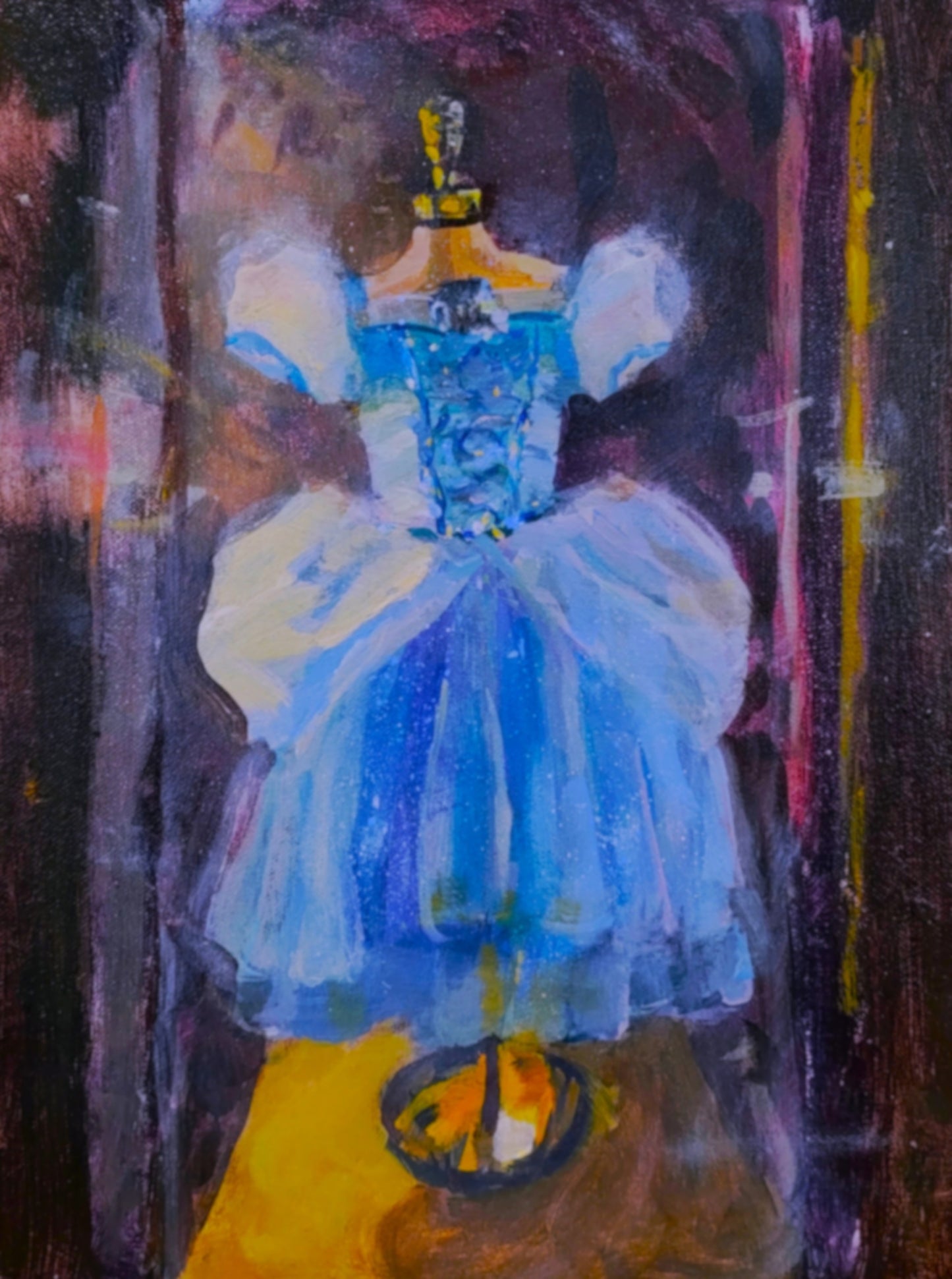 "Bibbidi Bobbidi Blue" 12x9 Original Acrylic Painting by Artist Kristina Sellers