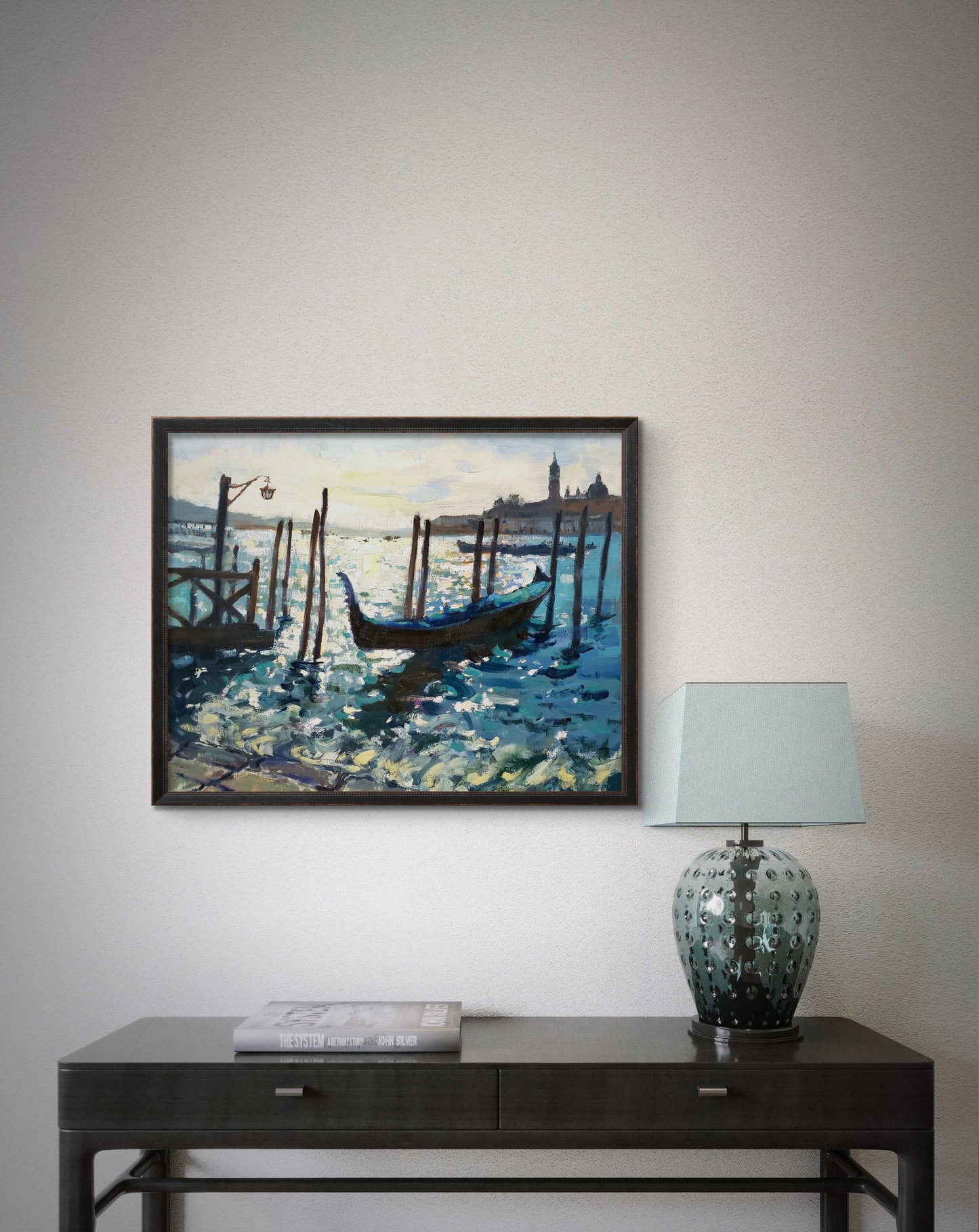 "Shimmering Canal" 16x20 inch original oil painting by Kristina Sellers
