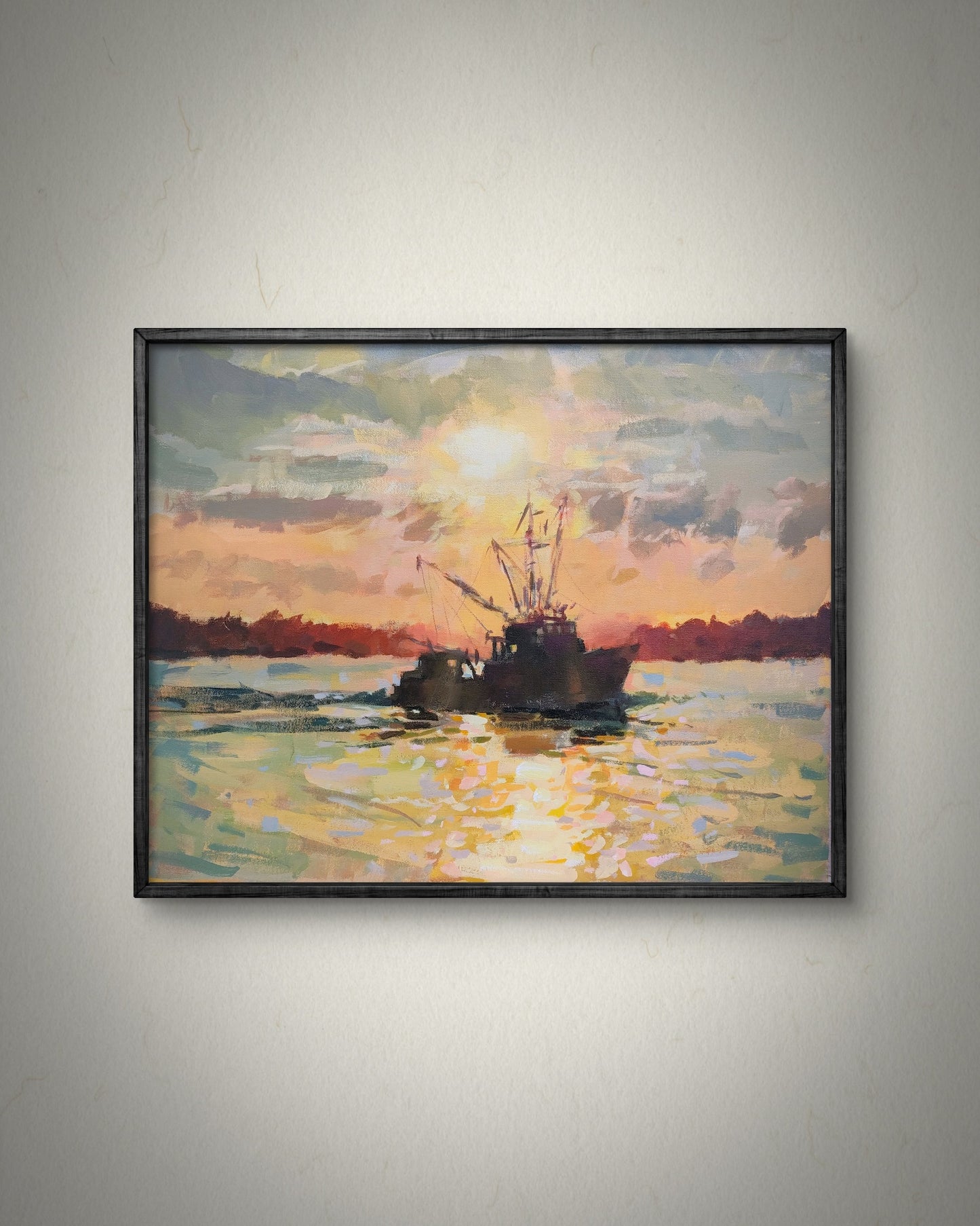 "Barnegat Skies" 16x20 original acrylic painting by Artist Kristina Sellers