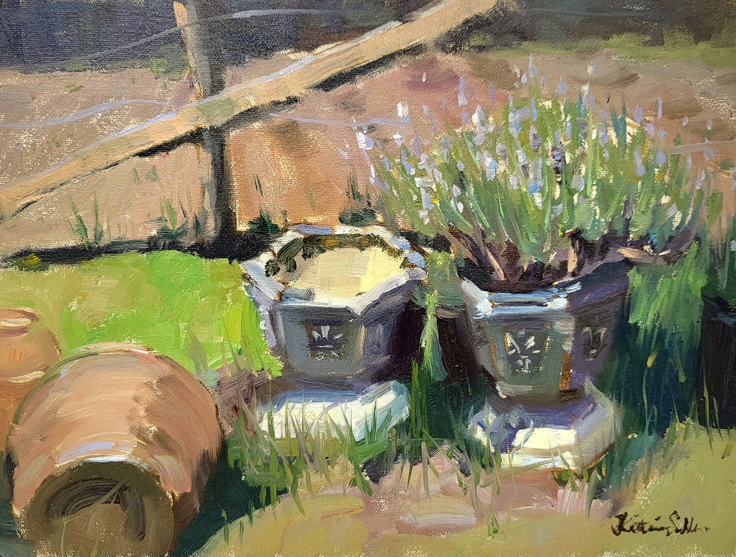 "Forgotten Lavender", 9x12 original oil painting by Artist Kristina Sellers