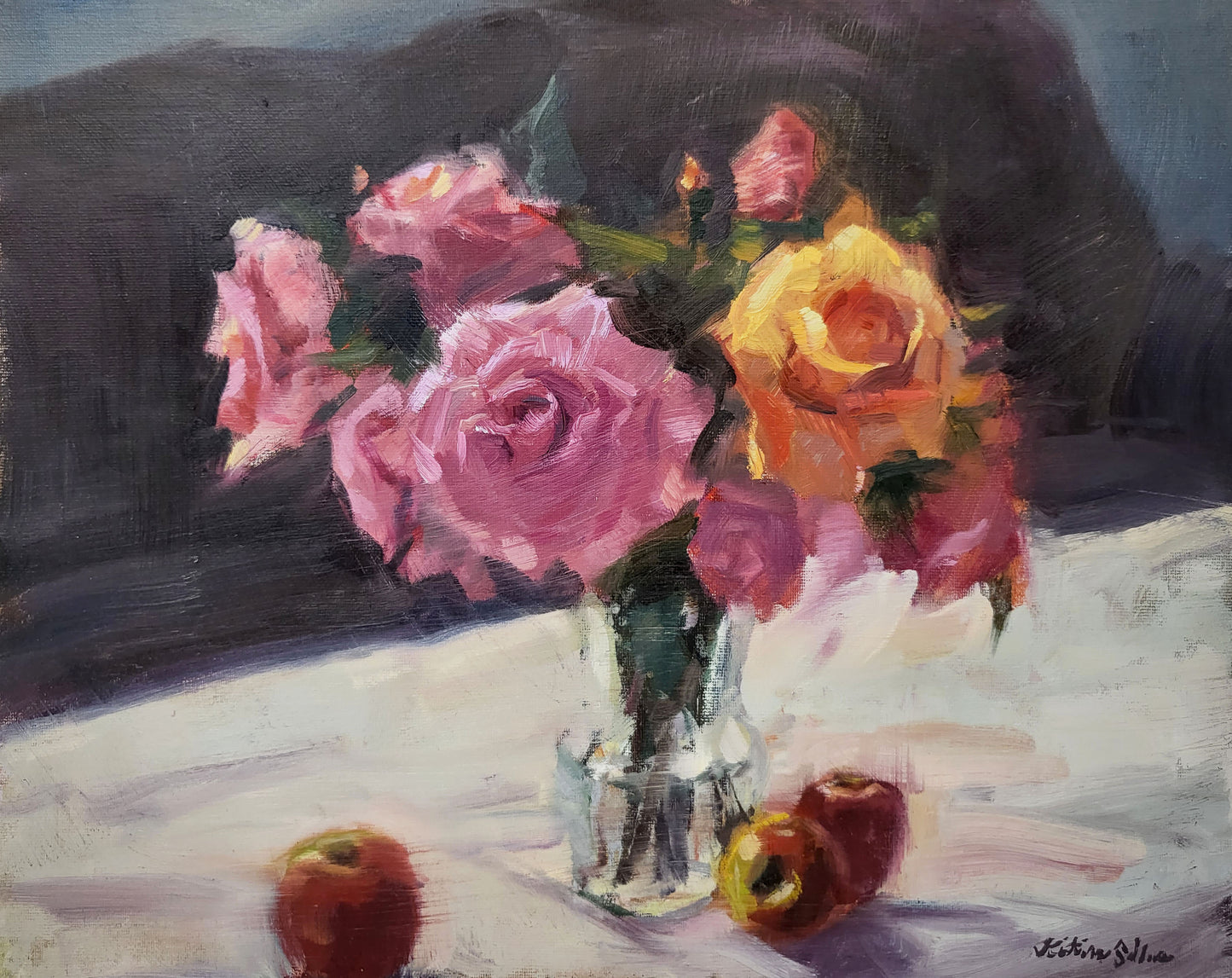 "Margie's Vase", 11x14 original oil painting by Artist Kristina Sellers