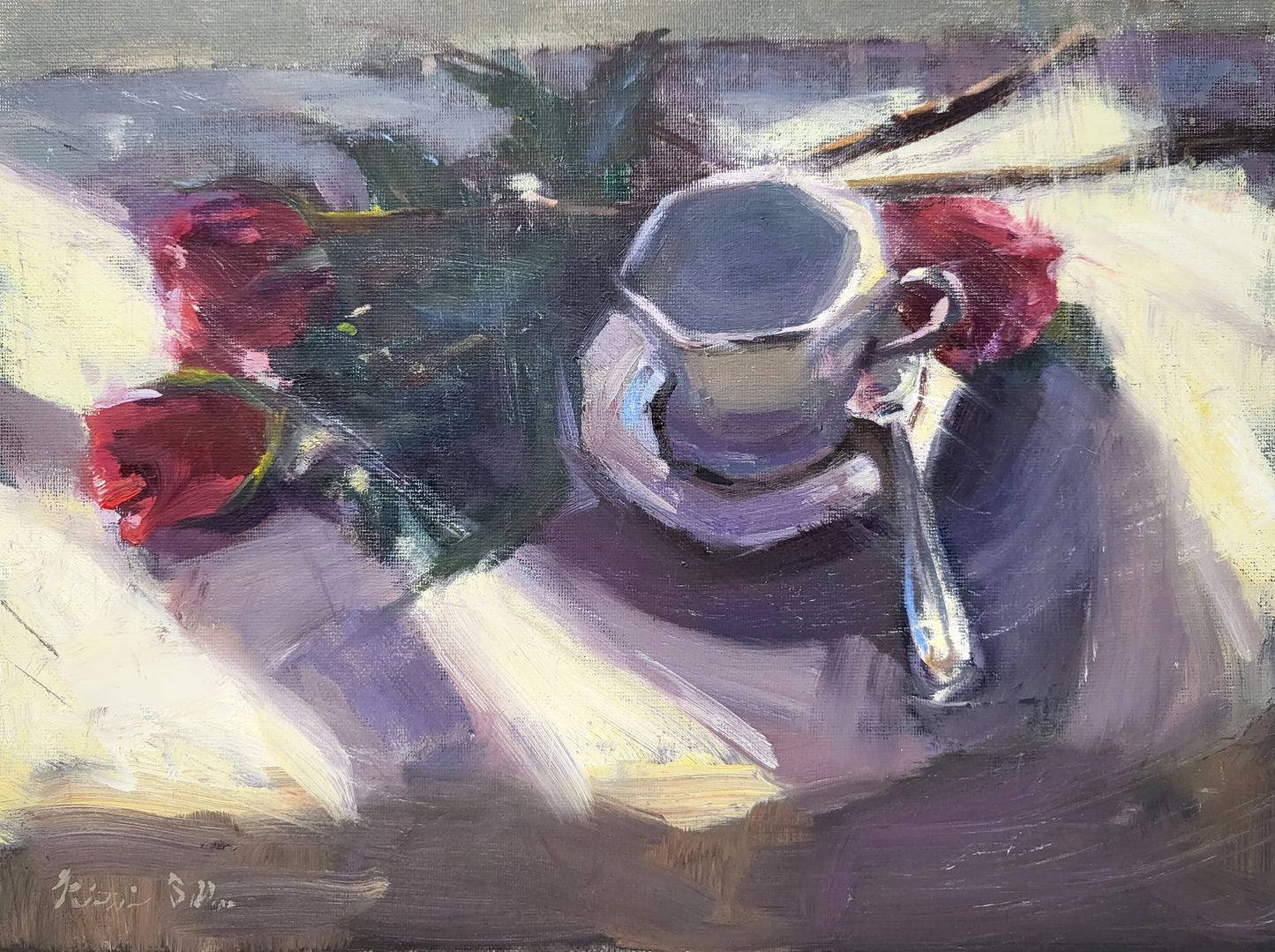 "Perennial Favorites", 9x12 original oil painting by Artist Kristina Sellers