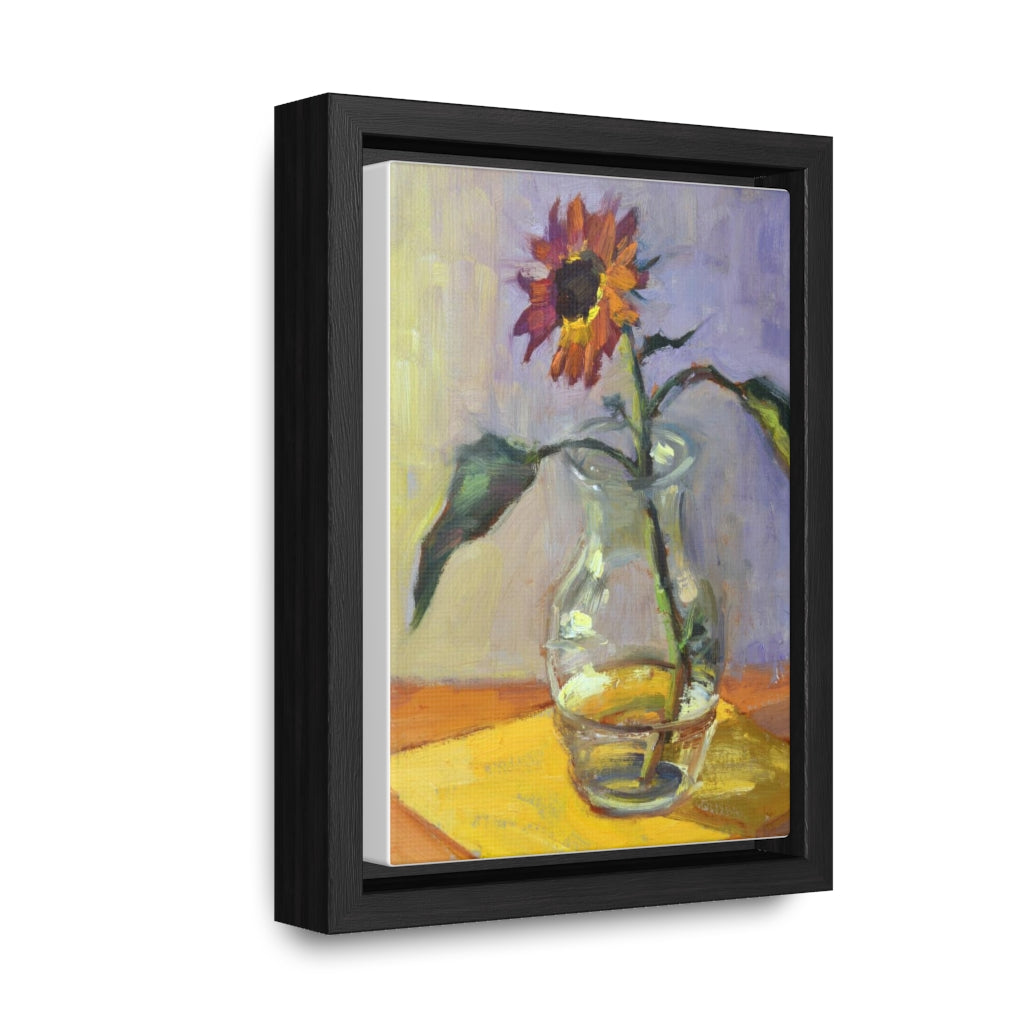 "Russet Daisy" Art Print on Gallery Canvas Wraps,  Includes Vertical Wood Frame