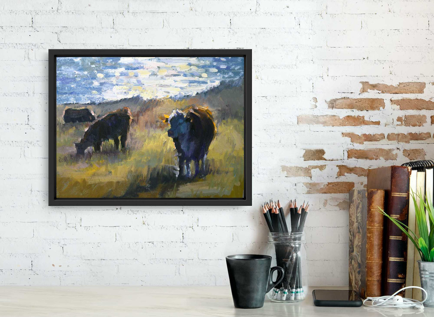 "Coastal Pasture" 11x14 original oil painting by Artist Kristina Sellers