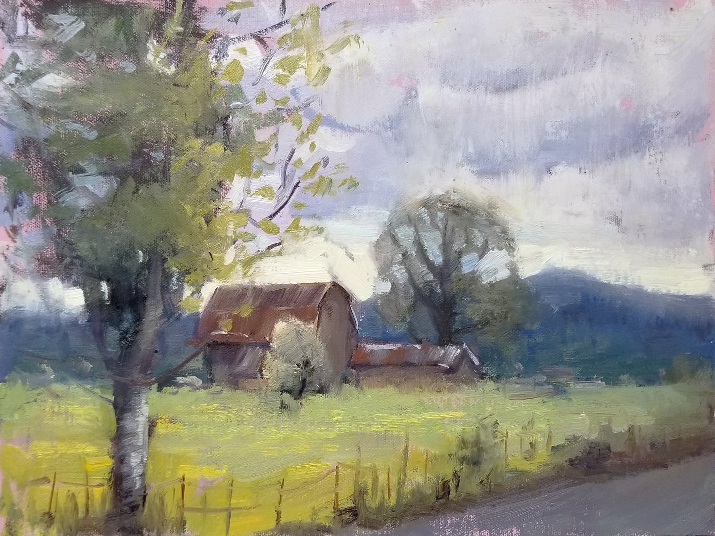 "Weathered Barn" 9x12 original painting by Artist Kristina Sellers