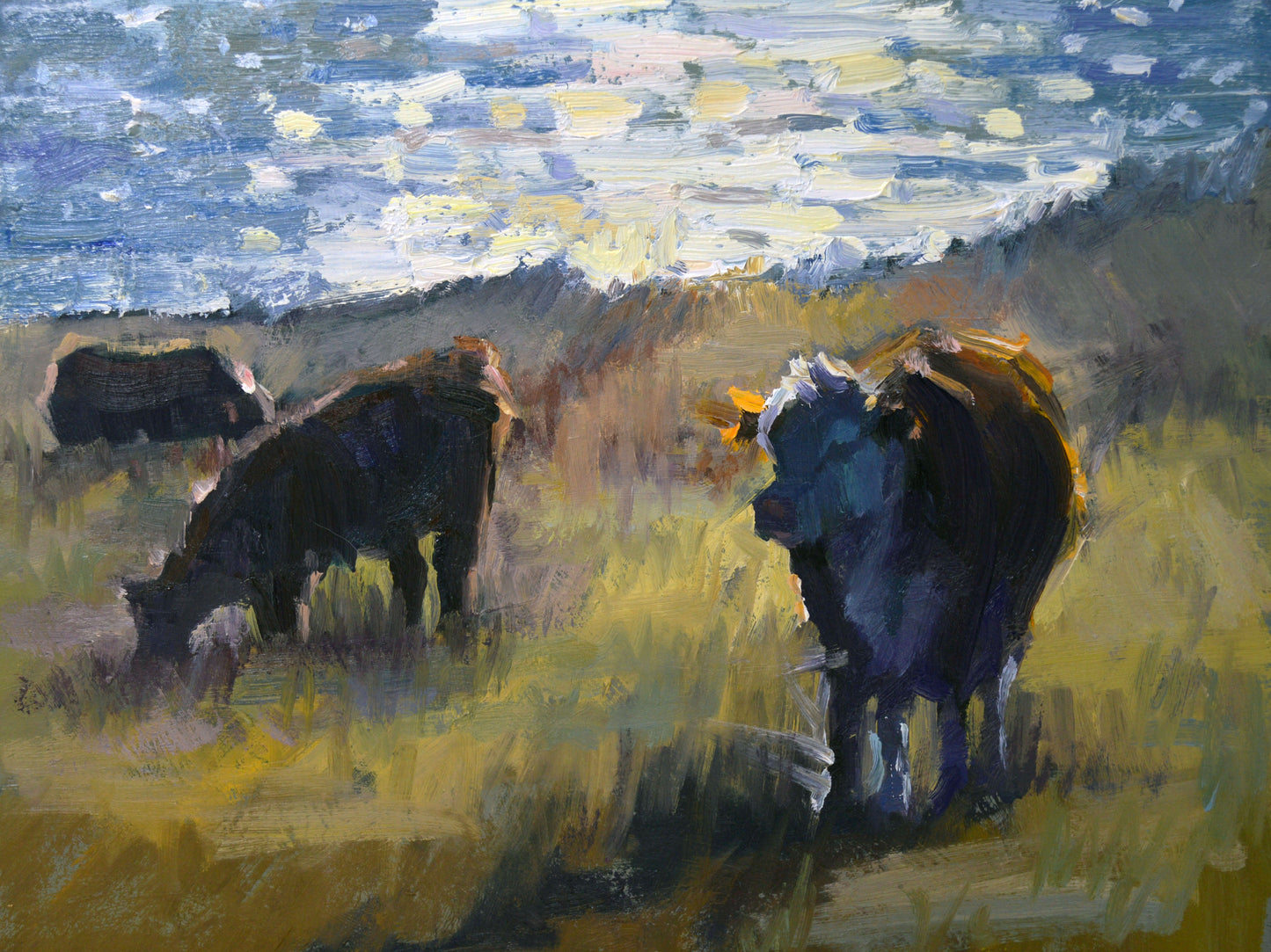 "Coastal Pasture" 11x14 original oil painting by Artist Kristina Sellers