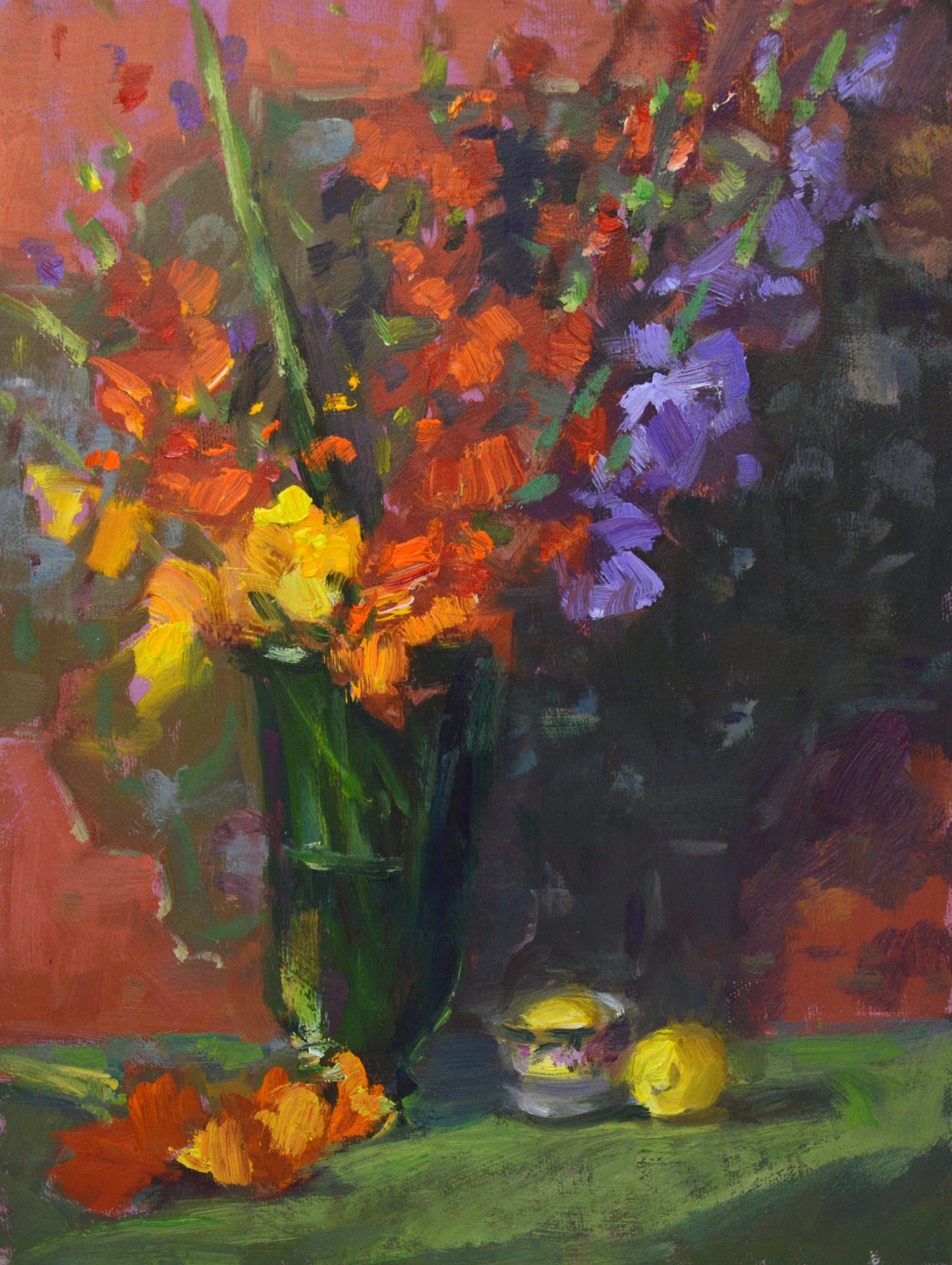 "Glad Bundle" 12x9 original oil painting by Artist Kristina Sellers