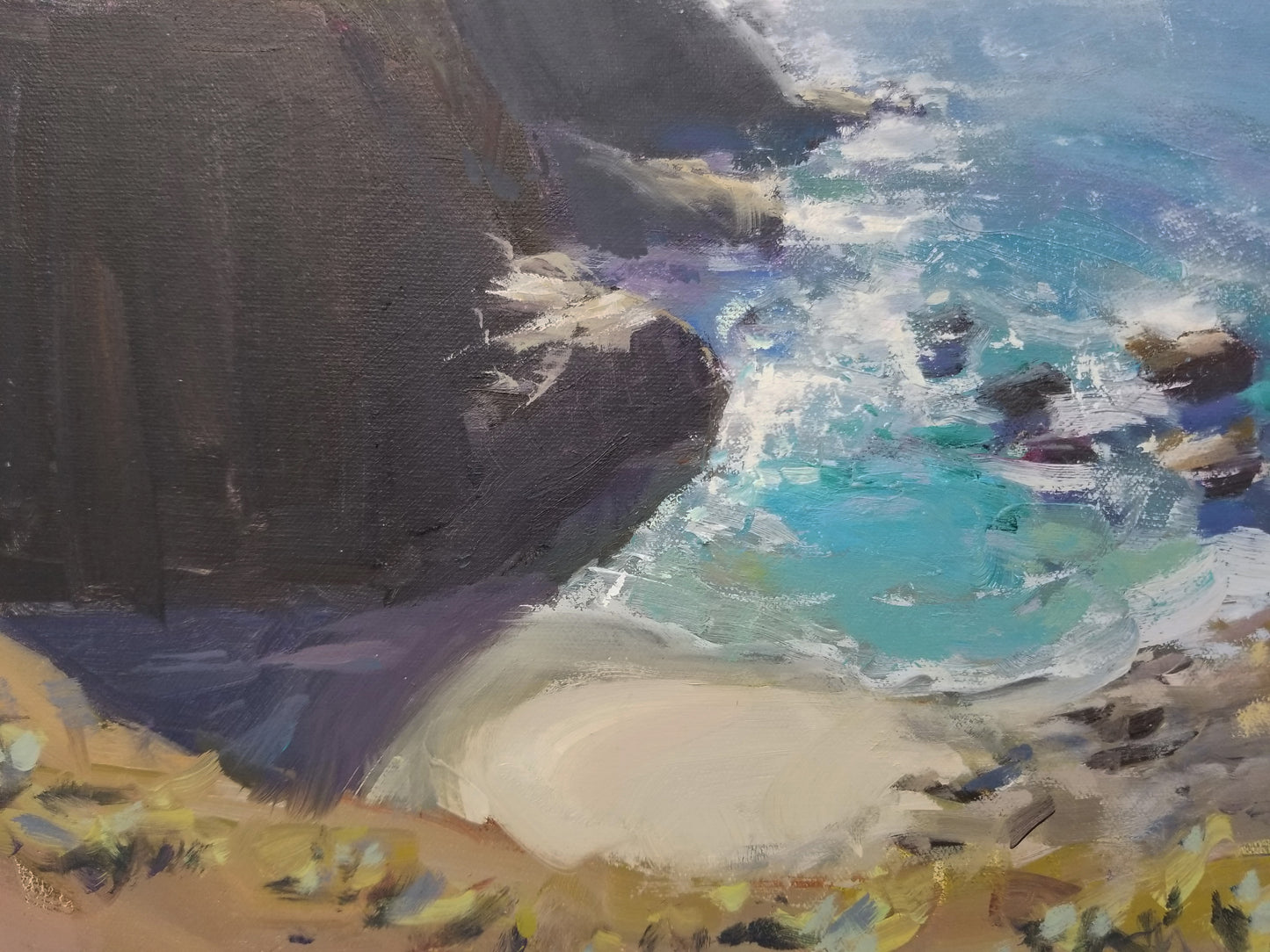 "Along the Coastal Path" 12x16 original oil painting by Artist Kristina Sellers