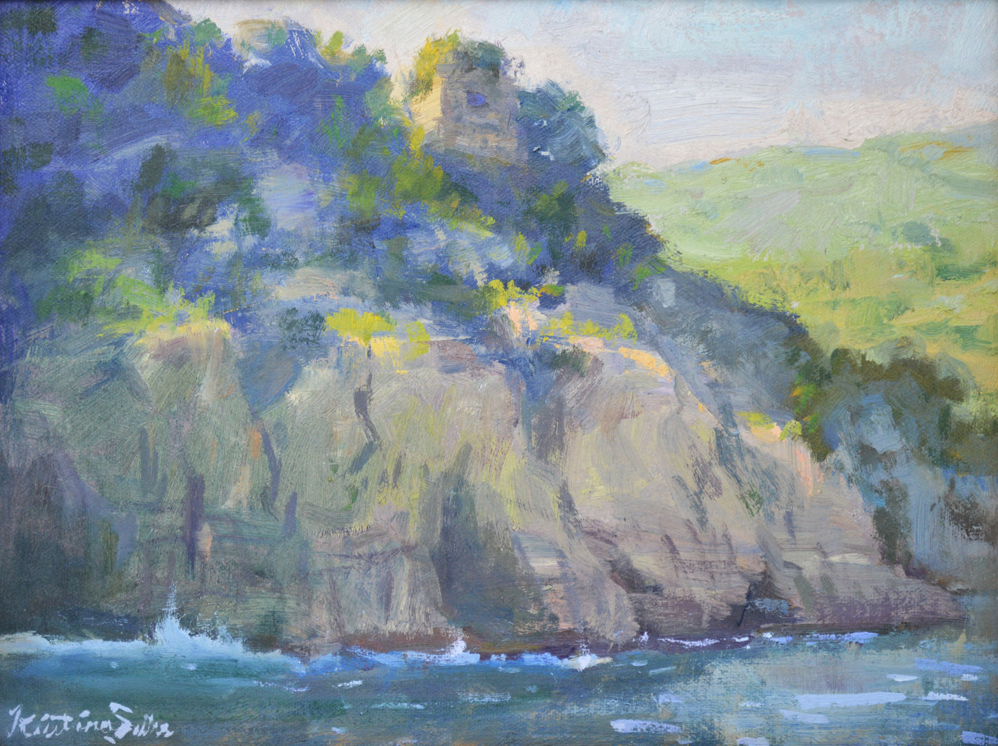 "Amalfi Lookout" 9x12 original oil painting by Artist Kristina Sellers