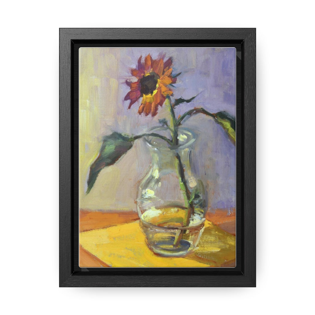 "Russet Daisy" Art Print on Gallery Canvas Wraps,  Includes Vertical Wood Frame