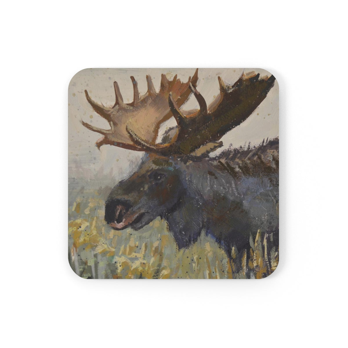 "Dark Chocolate Moose" Corkwood Coaster Set