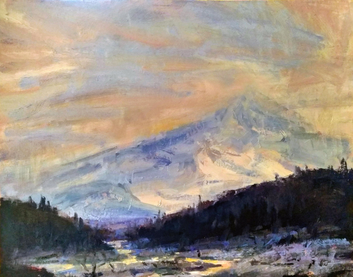 "Silken Sky" 16x20 original oil painting by Artist Kristina Sellers