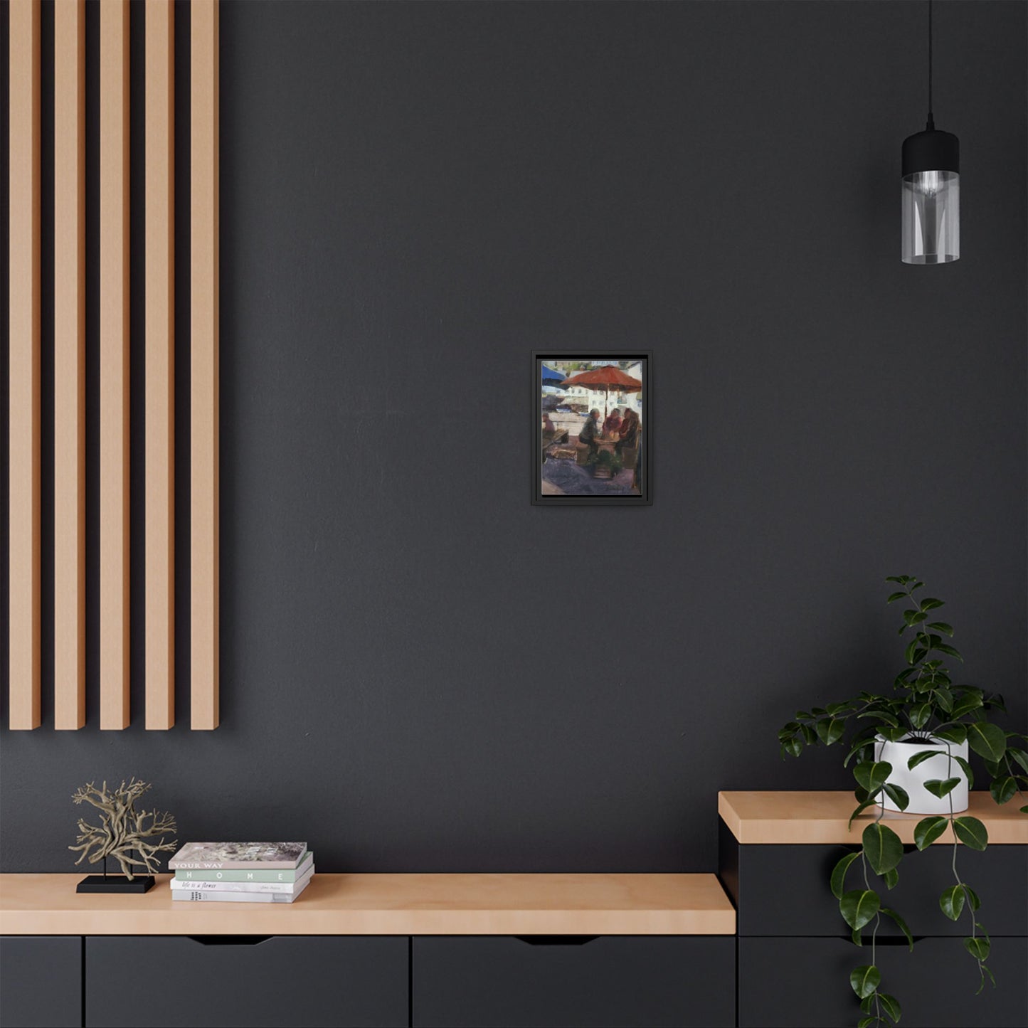 "Cornish Table Talk" Matte Canvas, Black Frame