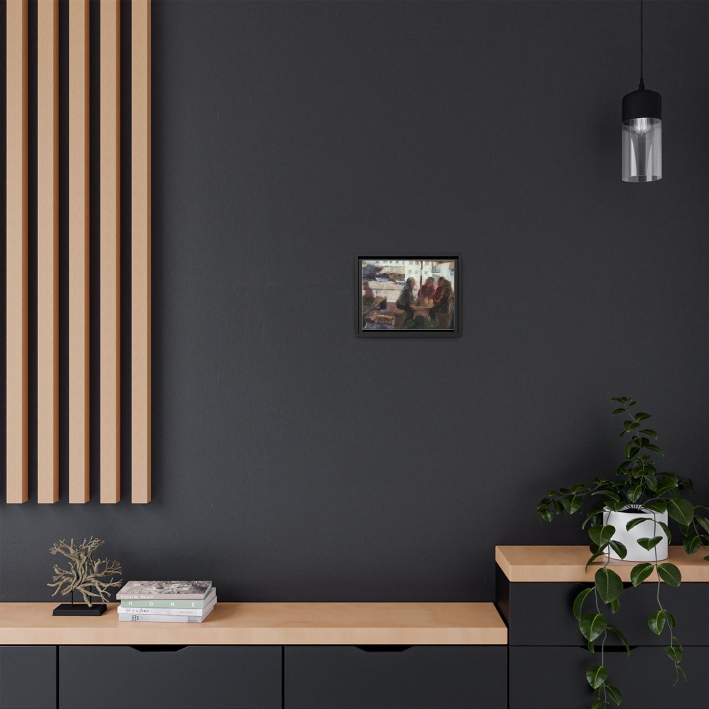 "Cornish Table Talk" Matte Canvas, Black Frame