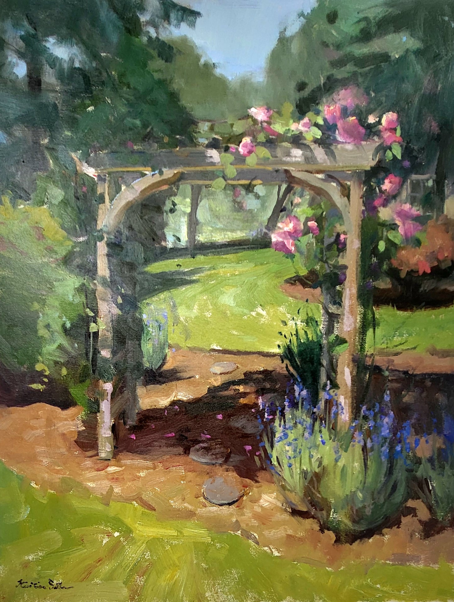 "Weathered Arbor" 20x16 original oil painting