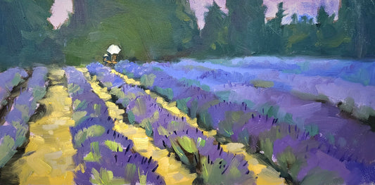 "Lavender Perspective" 8x16 original oil painting by Artist Kristina Sellers