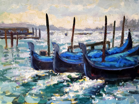 "Venice Morning" 11x14 original oil painting by Artist Kristina Sellers