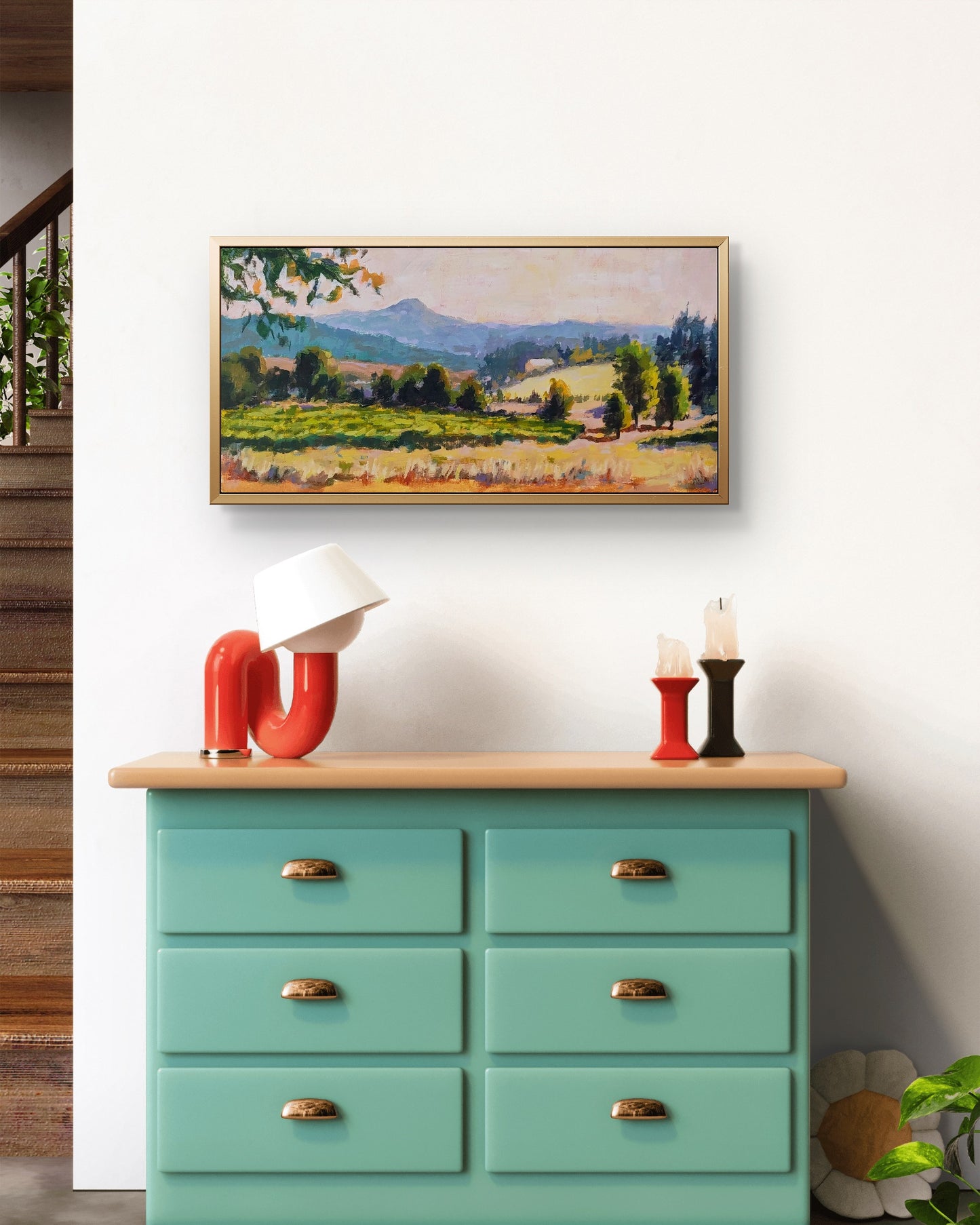 "Vintner's Valley" 10x20 original acrylic painting by Artist Kristina Sellers