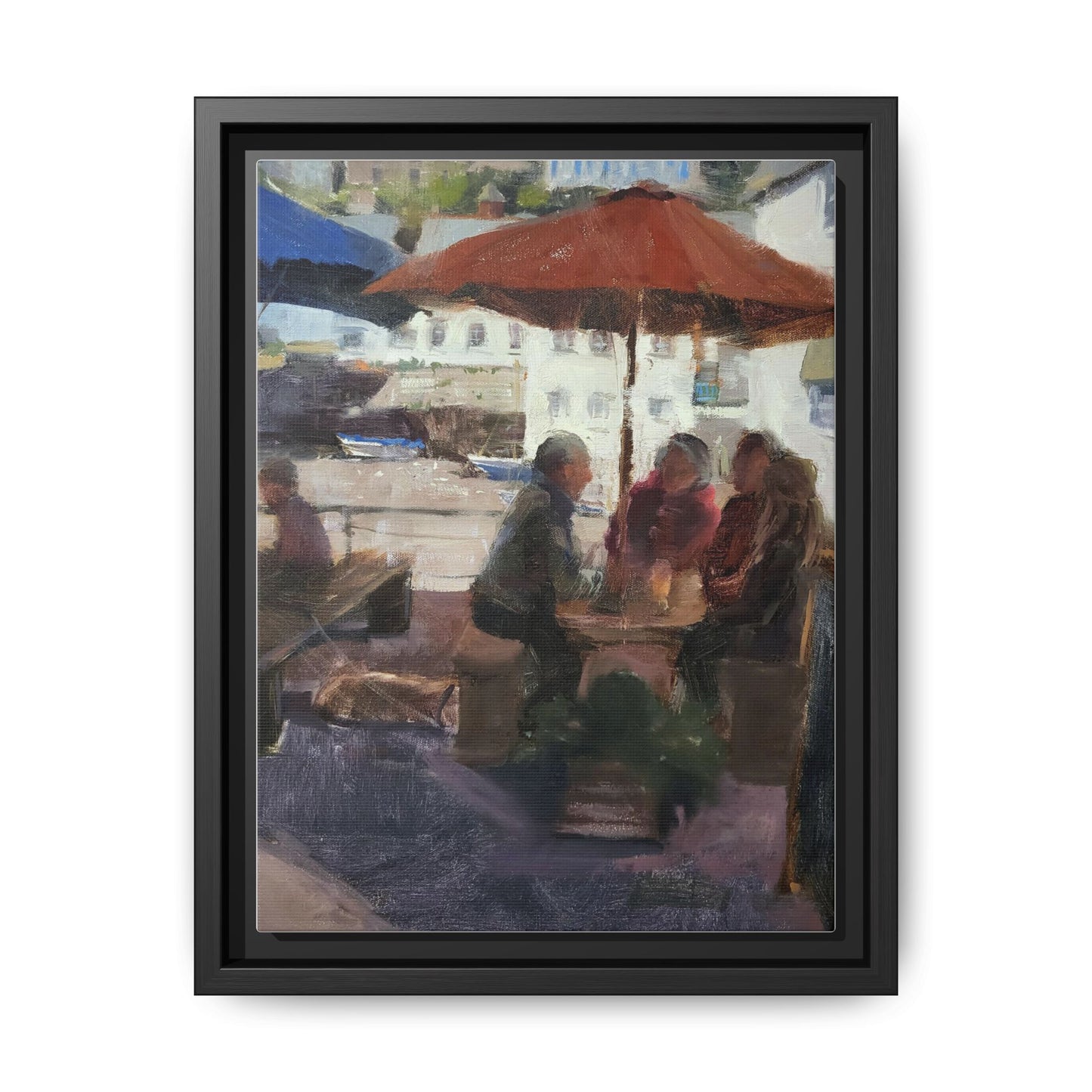 "Cornish Table Talk" Matte Canvas, Black Frame