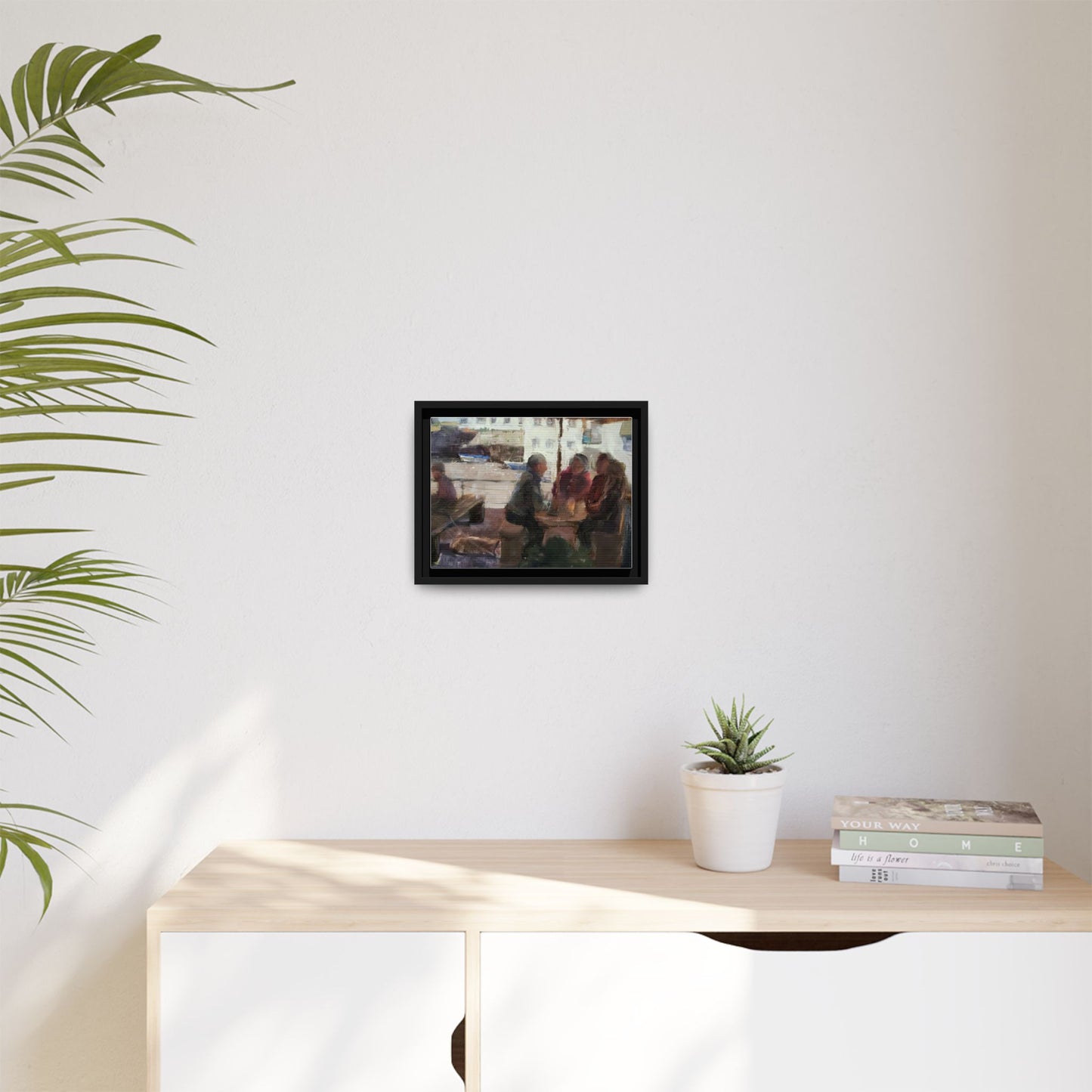 "Cornish Table Talk" Matte Canvas, Black Frame
