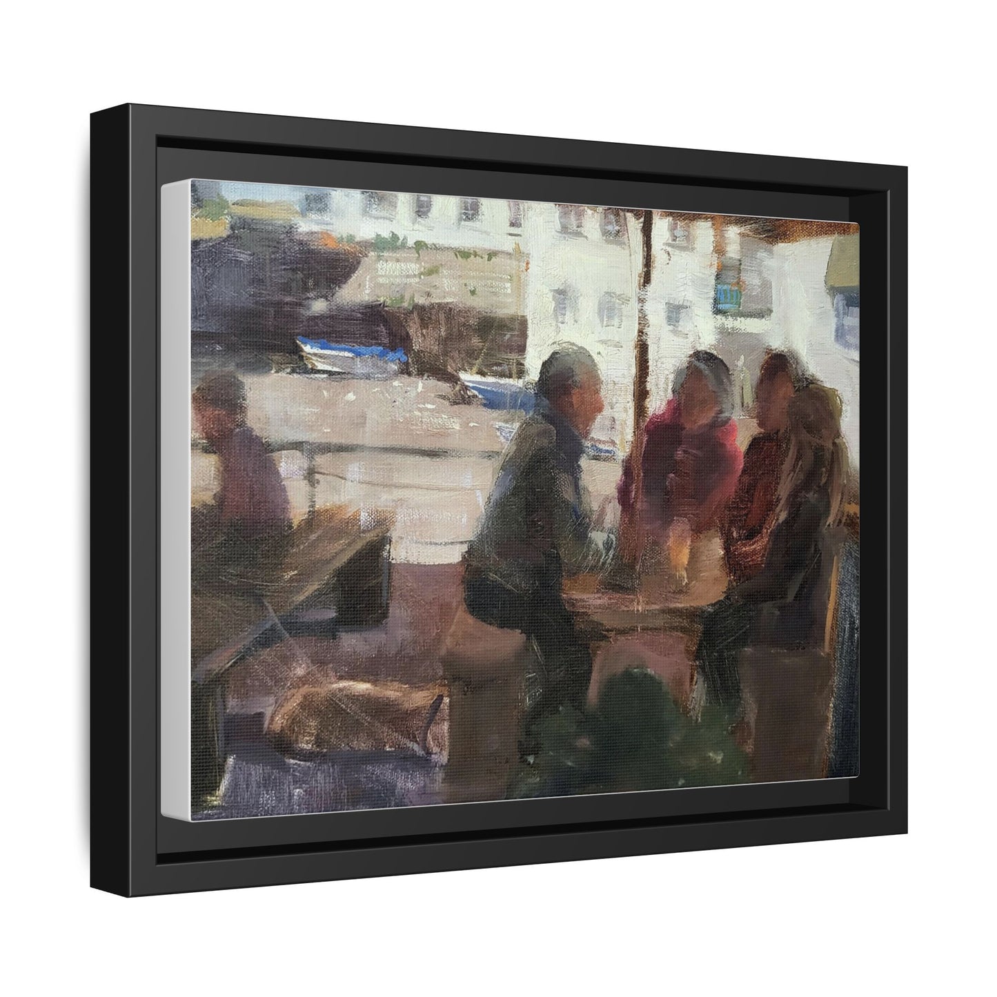 "Cornish Table Talk" Matte Canvas, Black Frame