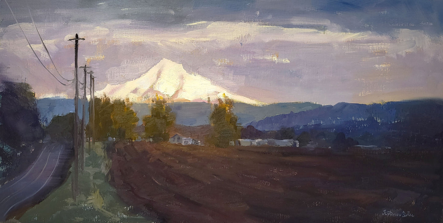 "From Kelso Road" 12x24 original oil painting by Artist Kristina Sellers
