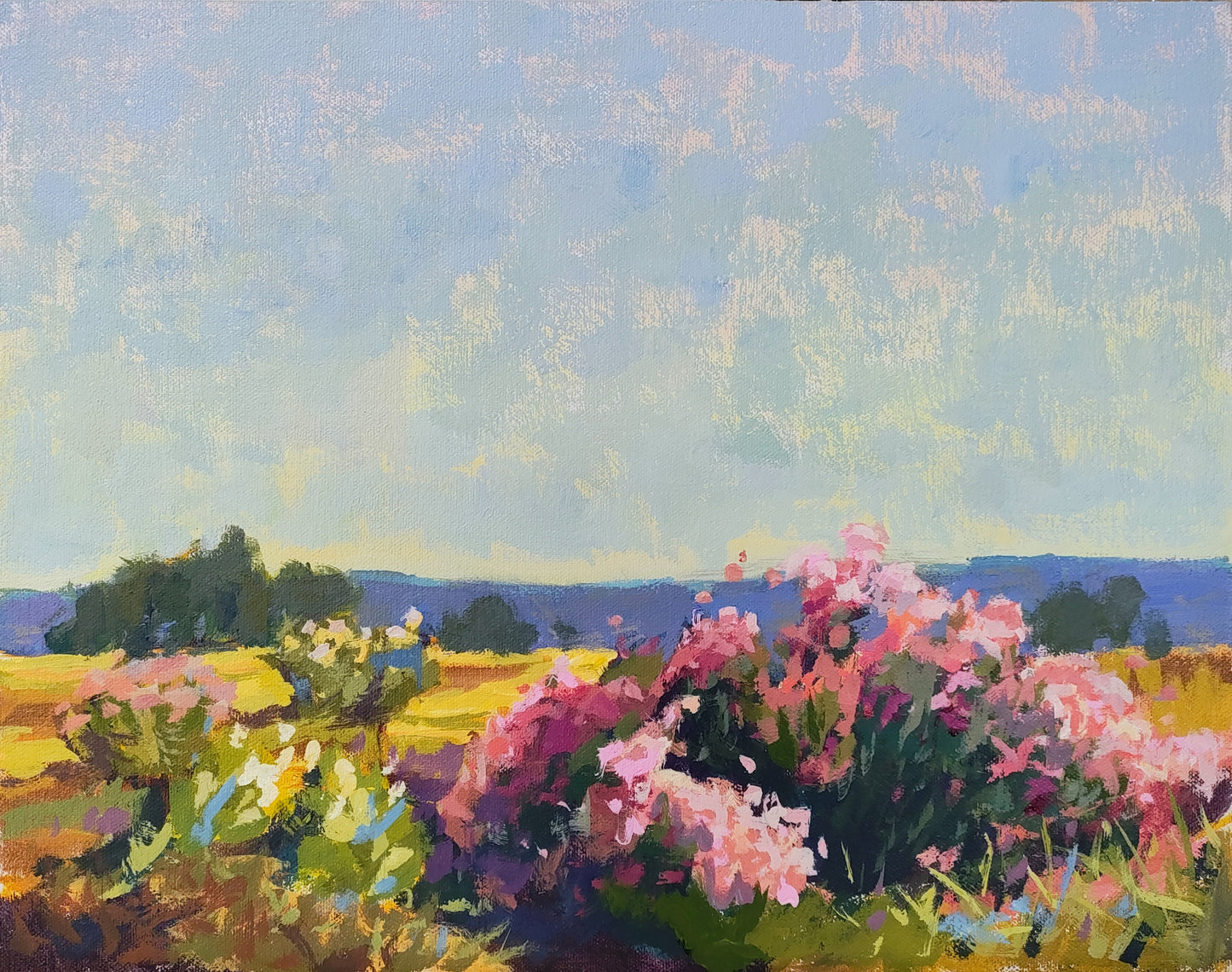 "Blooming Fields" 11x14 original acrylic by Artist Kristina Sellers