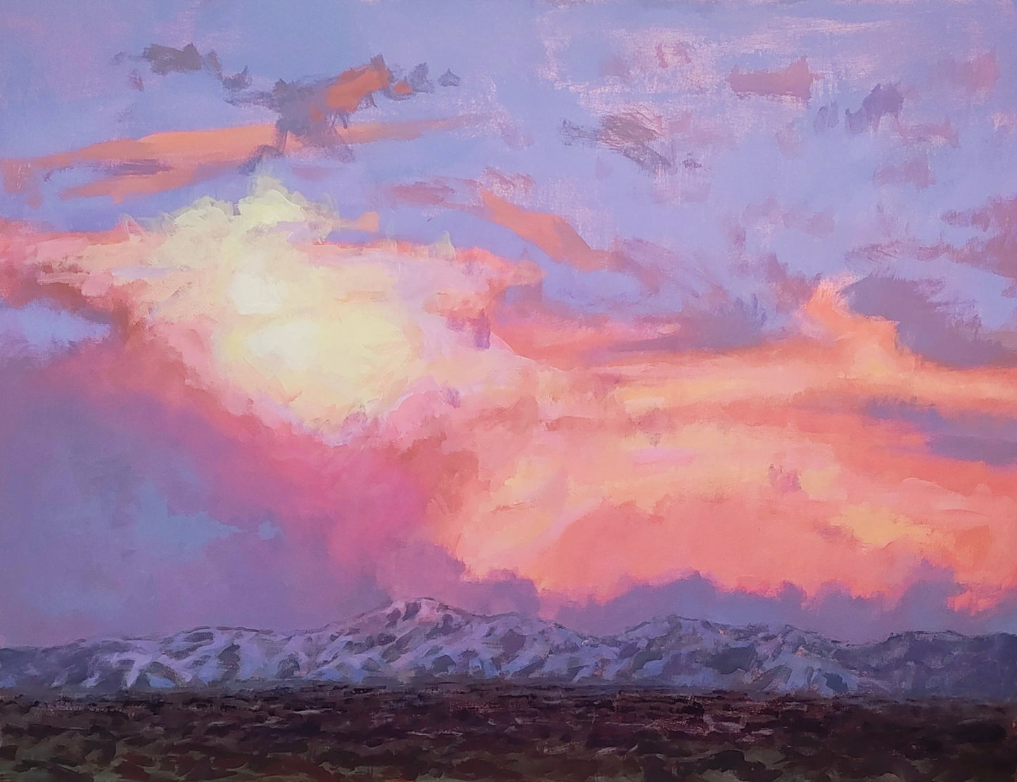 "Sierra Sunset" 30x40 original acrylic painting by Artist Kristina Sellers