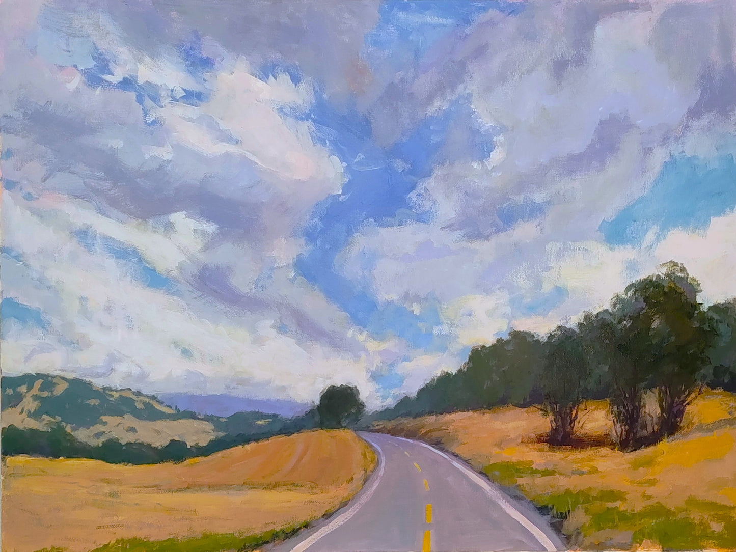 "Cali Road Trip" 30x40 original acrylic painting by Artist Kristina Sellers
