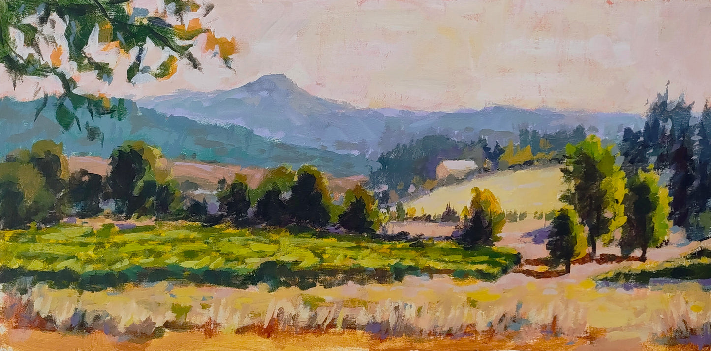 "Vintner's Valley" 10x20 original acrylic painting by Artist Kristina Sellers