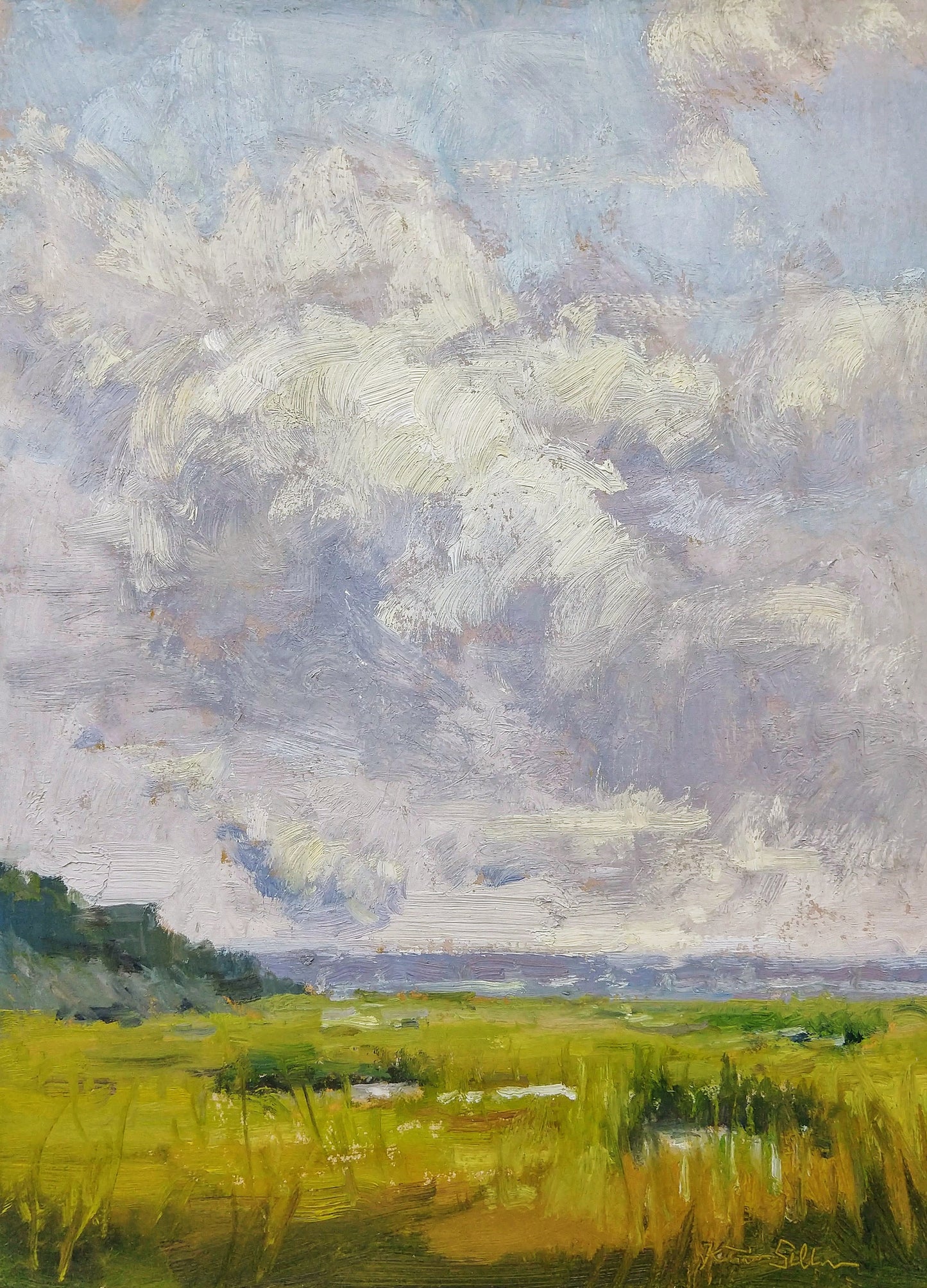 "Barnegat Skies" 12x9 original painting by Artist Kristina Sellers