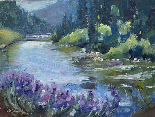 "Lavender Drift" 9x12 original oil painting by Artist Kristina Sellers