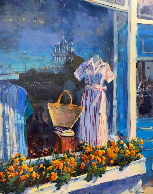 "Retail Habit" 20x16 original acrylic paintng by Artist Kristina Sellers
