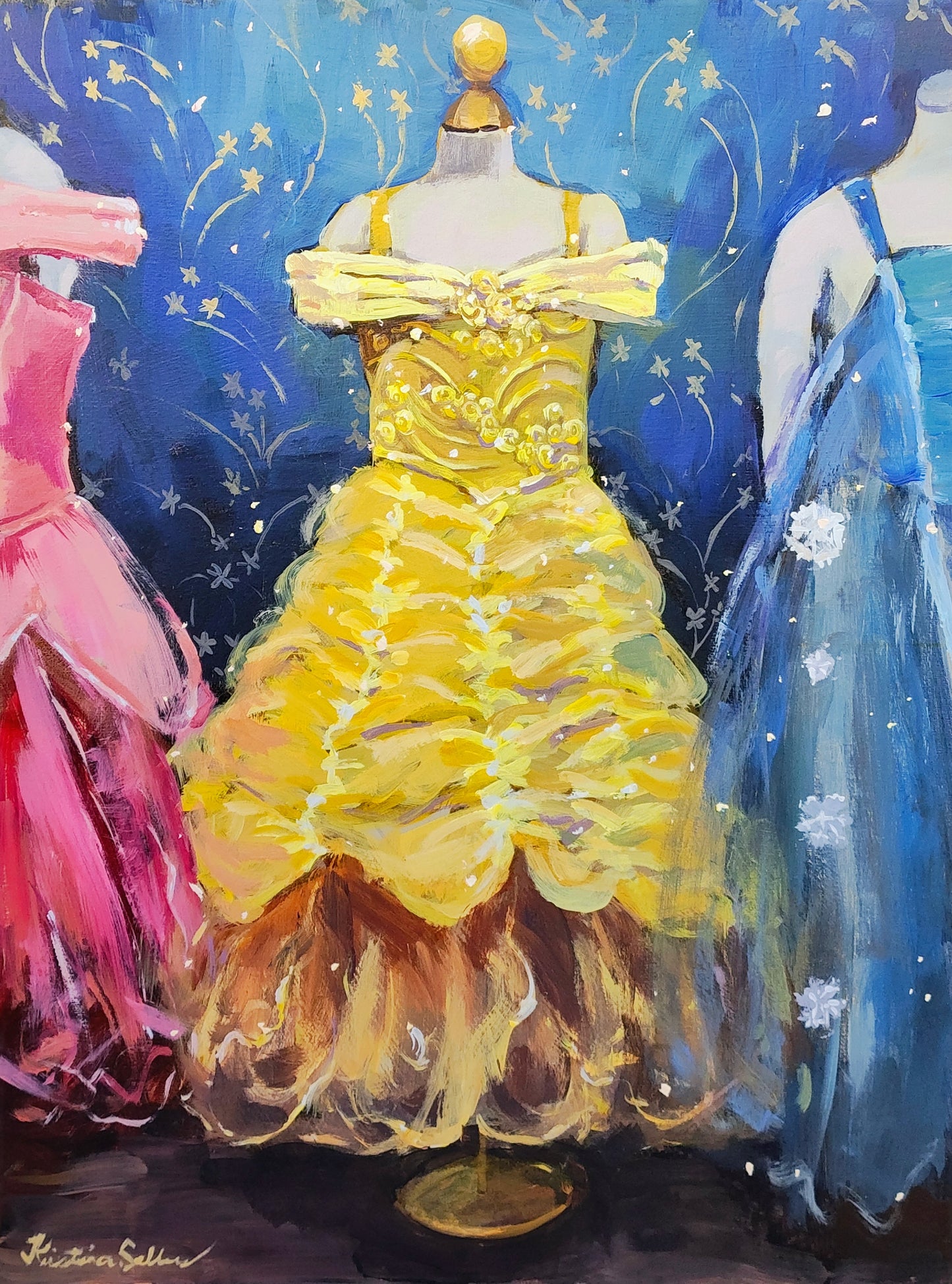 "Tale As Old As Time" 16x2 original acrylic painting by Artist Kristina Sellers