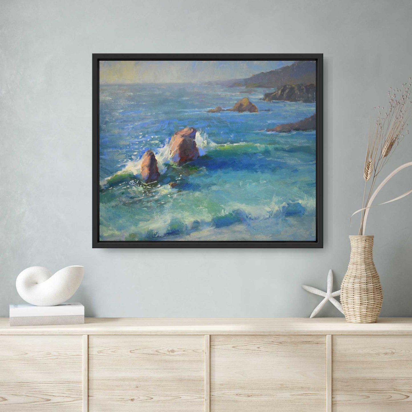 "Pacific Twins" 20x24 inch framed original oil painting by Artist Kristina Sellers