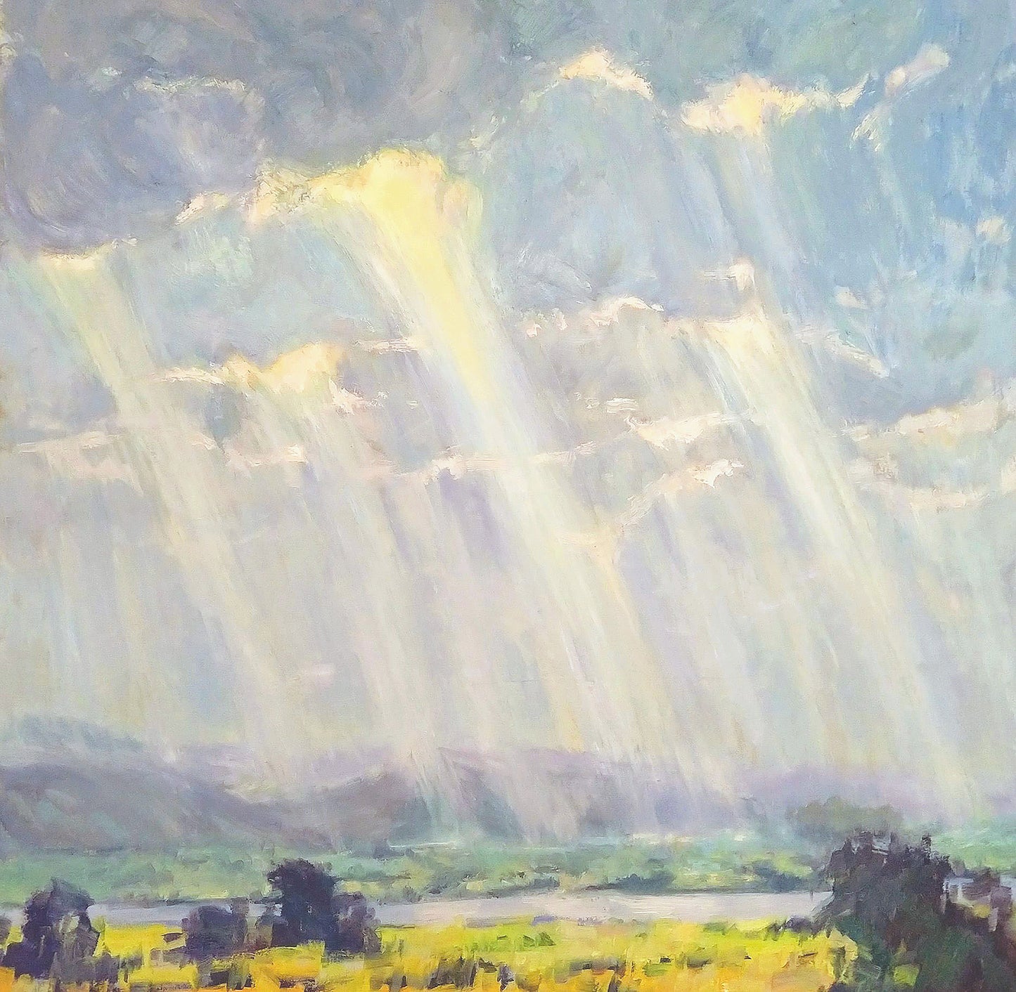 "Fleeting Storm" 30x30 original oil painting by Artist Kristina Sellers