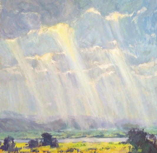 "Fleeting Storm" 30x30 original oil painting by Artist Kristina Sellers