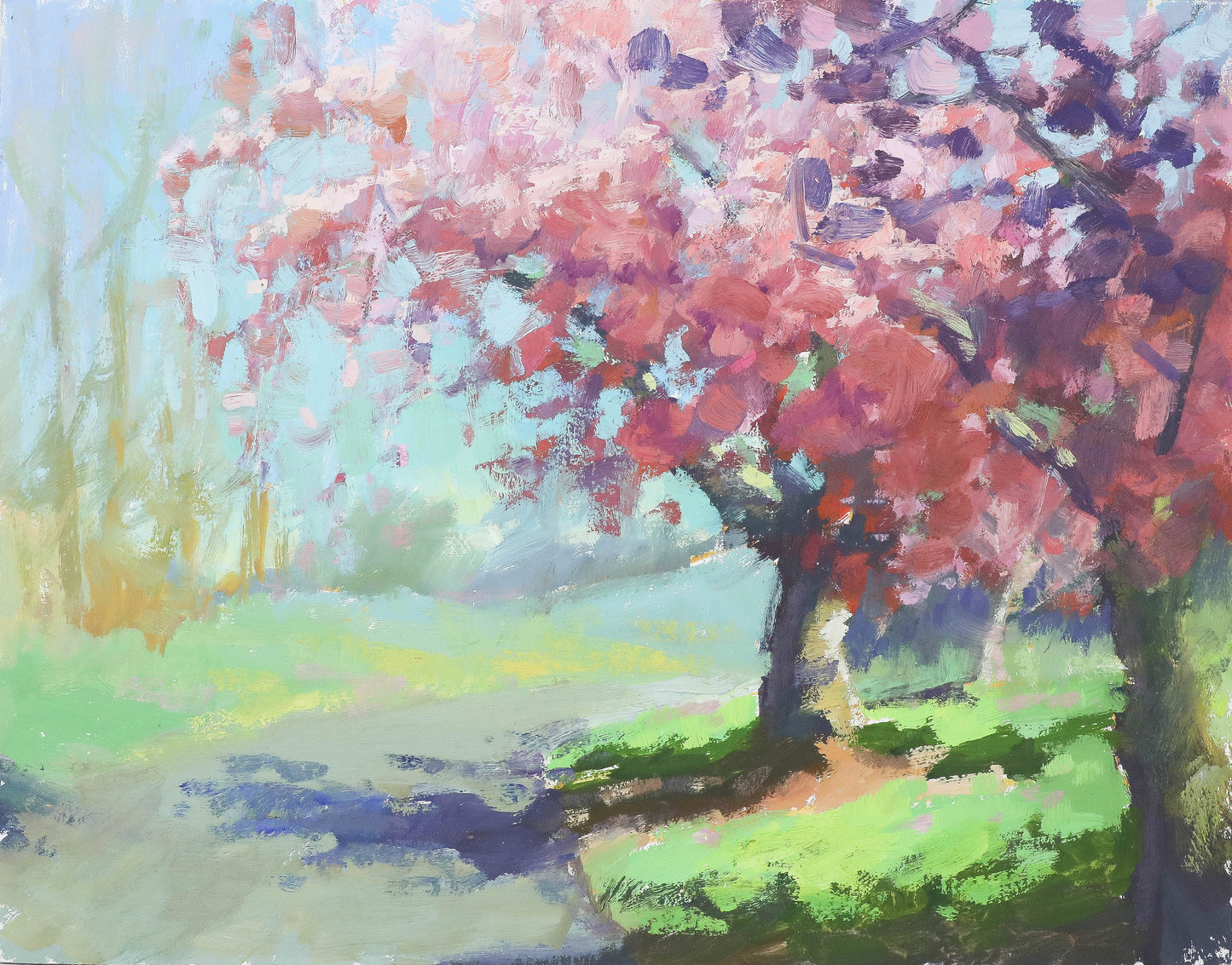 "Spring on Mt. Tabor", 11x14 Original Oil Painting by Artist Kristina Sellers