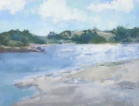 "Shimmering Inlet", 9x12 Original Oil Painting by Artist Kristina Sellers