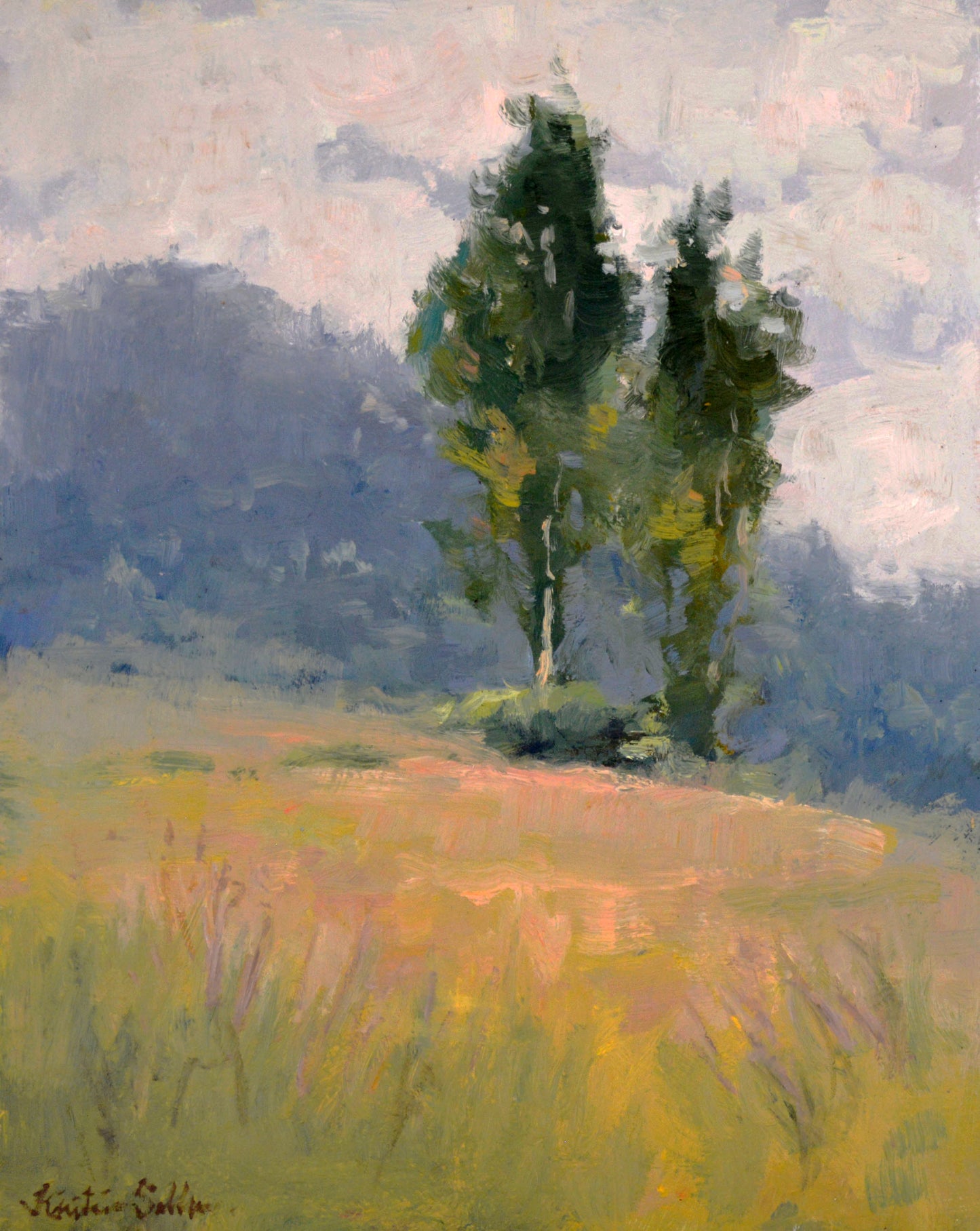 "Misty Crest" 14x11 Original Oil Painting by Artist Kristina Sellers