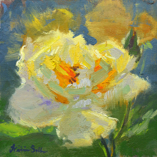 "Sun Soaked" 6x6 Original Oil Painting by Artist Kristina Sellers
