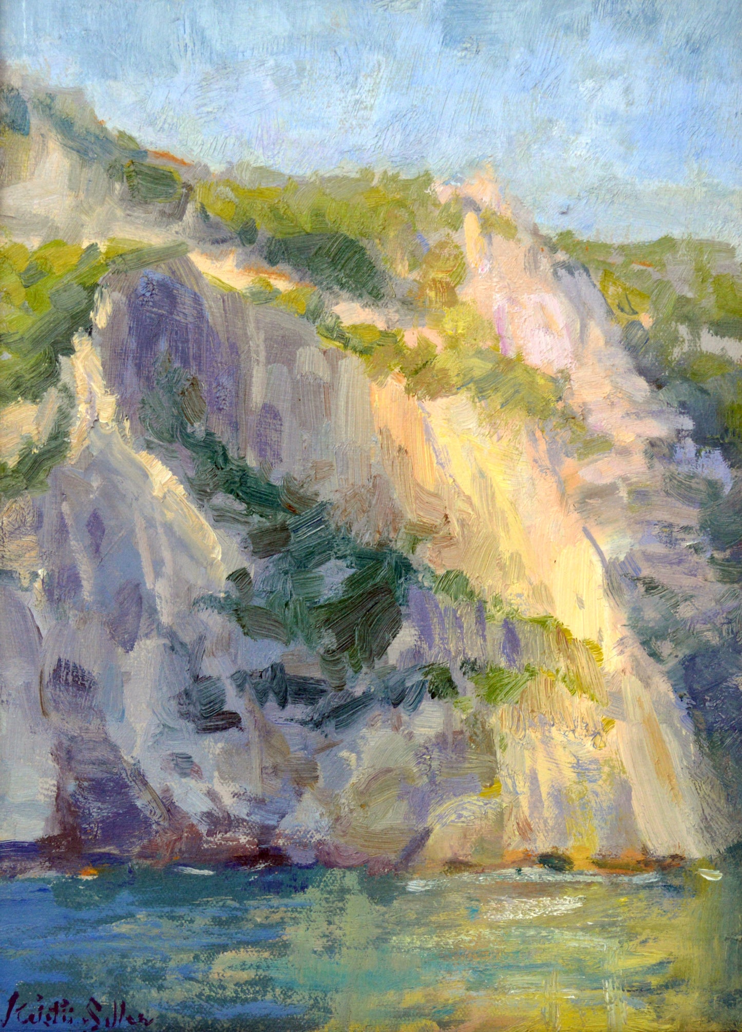 "Amalfi Shores" 12x9 Original Oil Painting by Artist Kristina Sellers