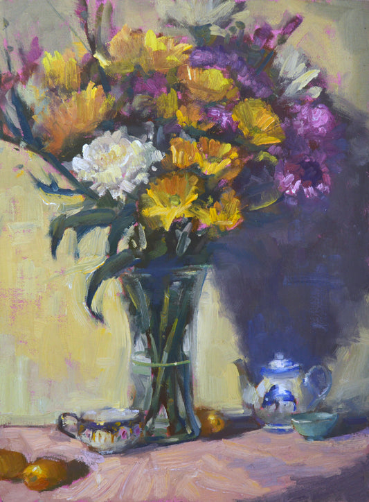 "Cheerful Bunch", 16x12 original oil painting by Artist Kristina Sellers