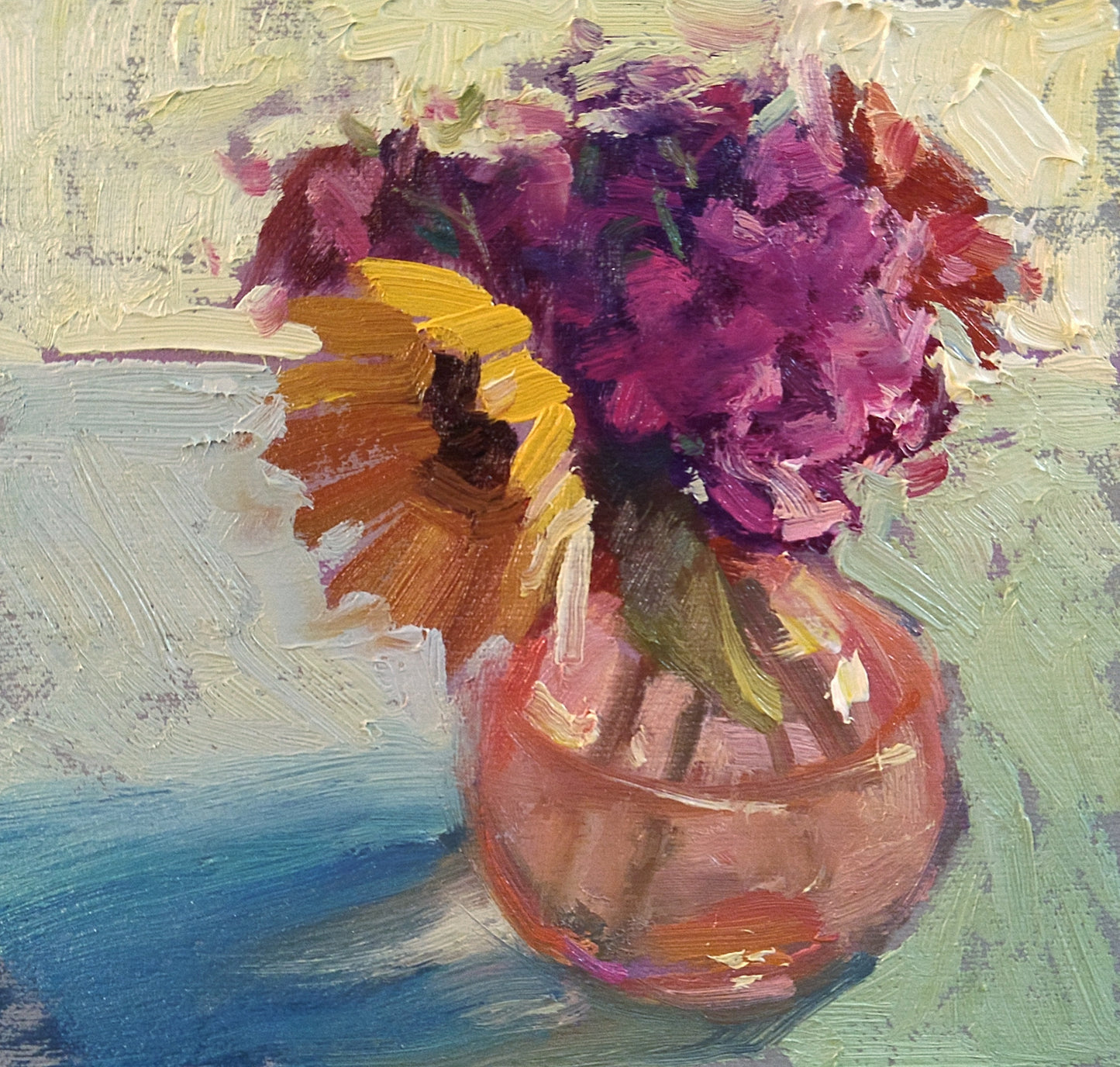 "Day 10" 6x6 original oil painting by Artist Kristina Sellers
