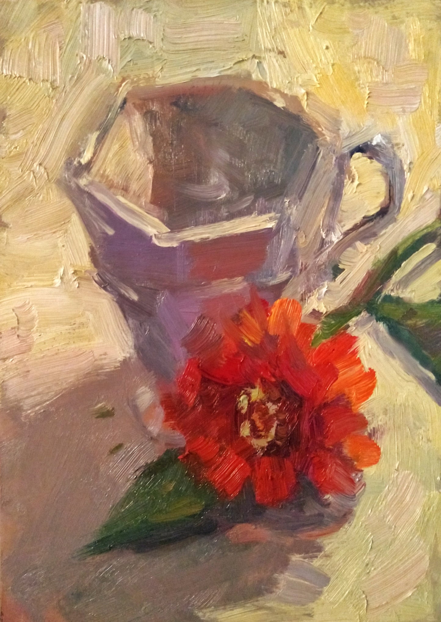 "Vanilla Tea" 7x5 framed original oil painting by Artist Kristina Sellers