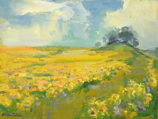 "Sunflower Hill" Original Oil Painting by Artist Kristina Sellers