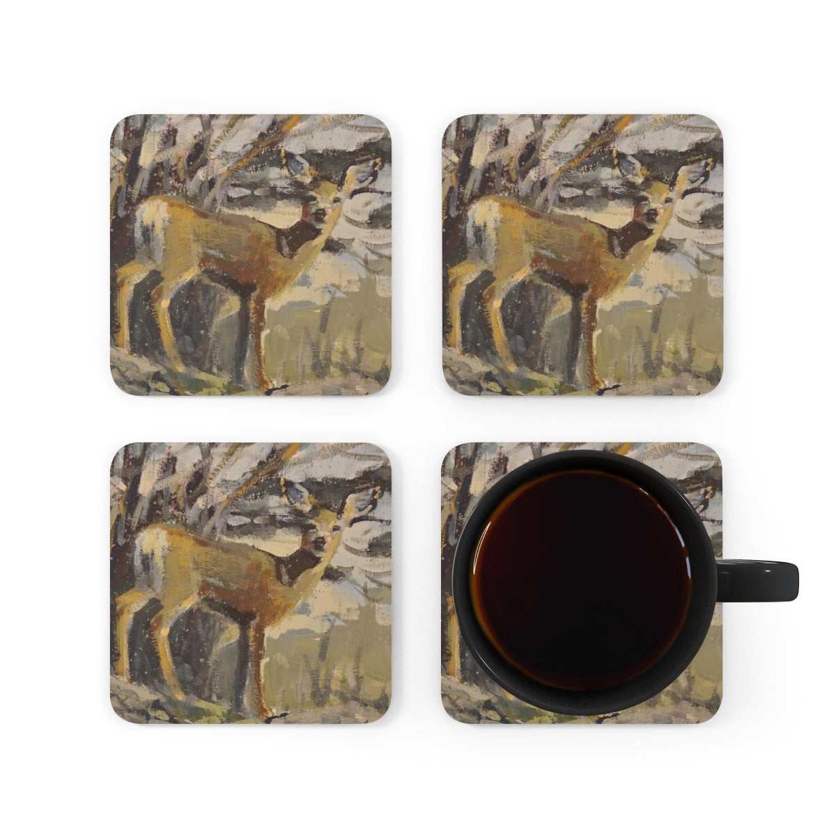 "Such a Deer", by Kristina Sellers, Corkwood Coaster Set