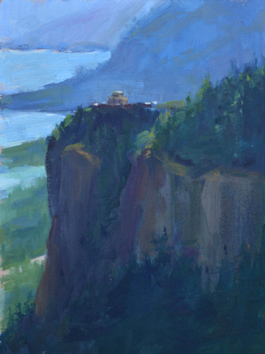 "Vista House" 12x9 original oil painting by Artist Kristina Sellers